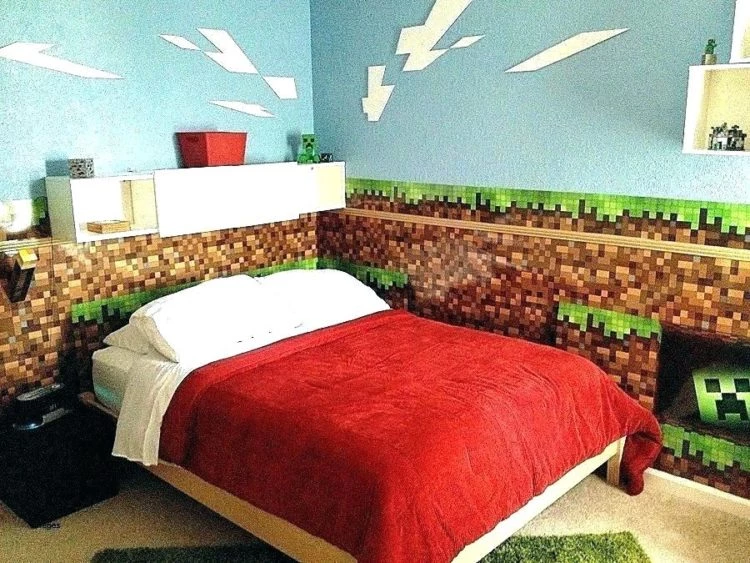 Compact Minecraft wallpaper bedroom