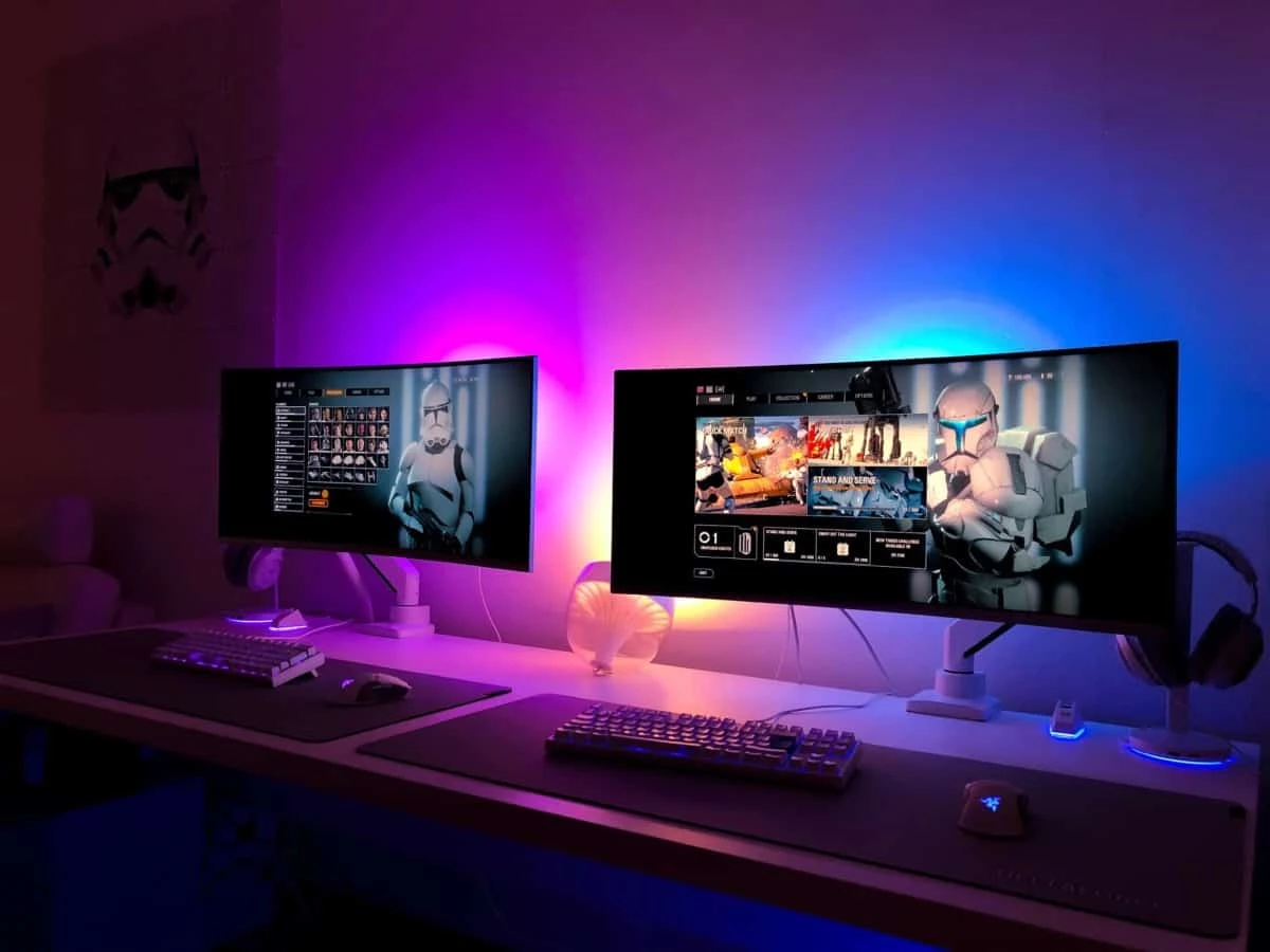 Wide Monitor Setup For Couples