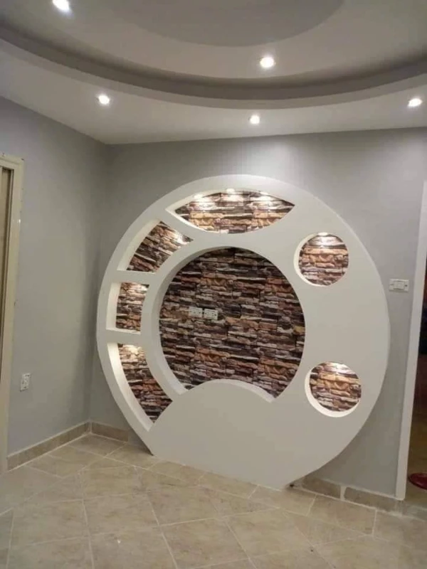 Sphere Design Gypsum Board TV Wall Design